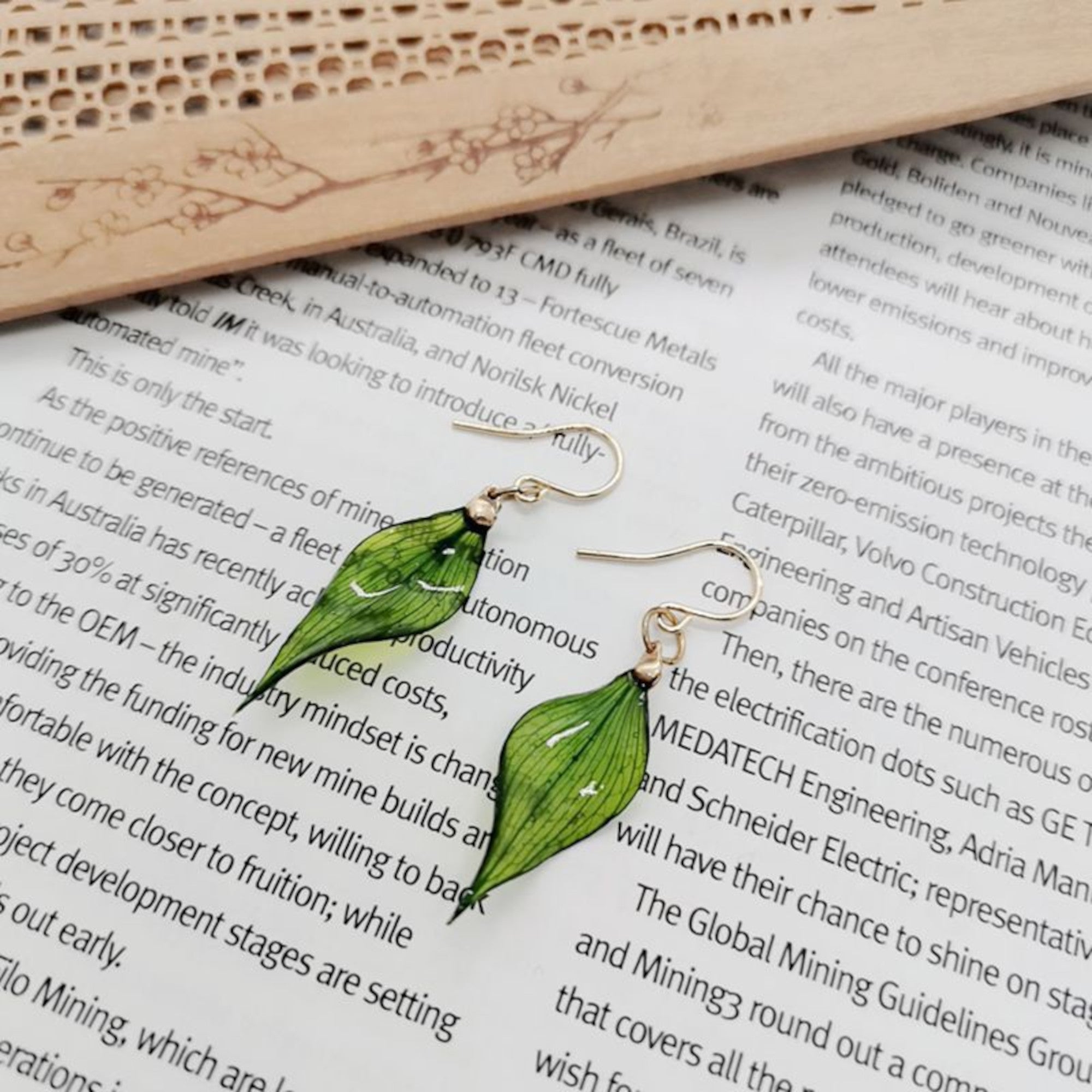 FLO's Evergreen Leaf Drop Earrings