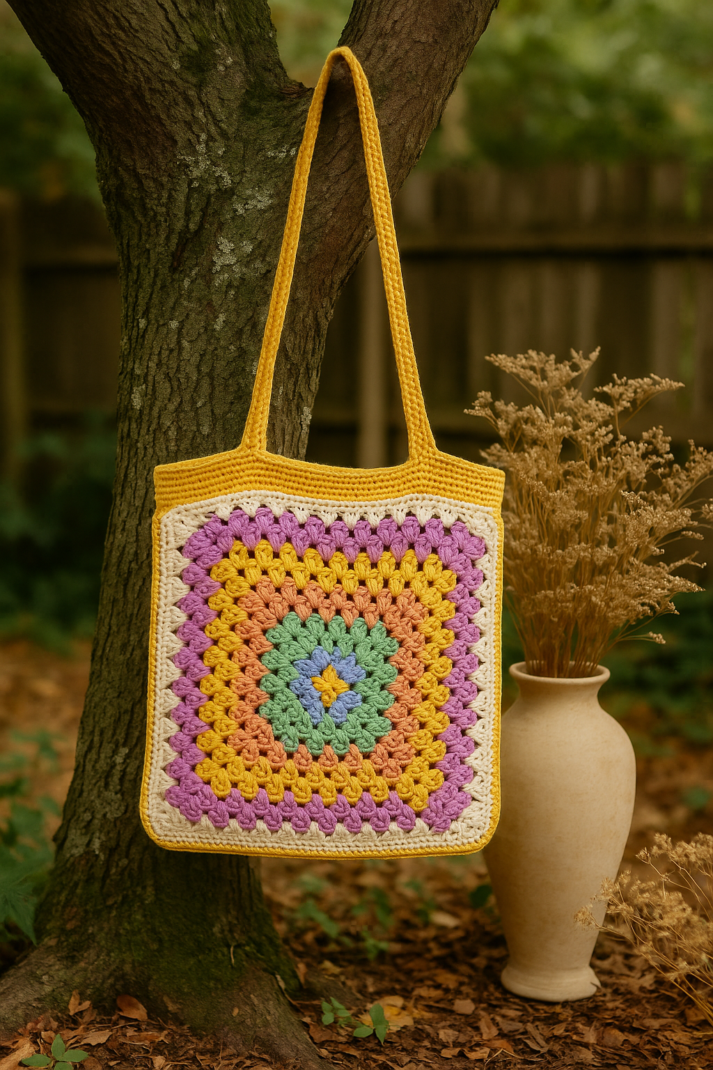 FLO's Retro Bloom Crochet Tote
