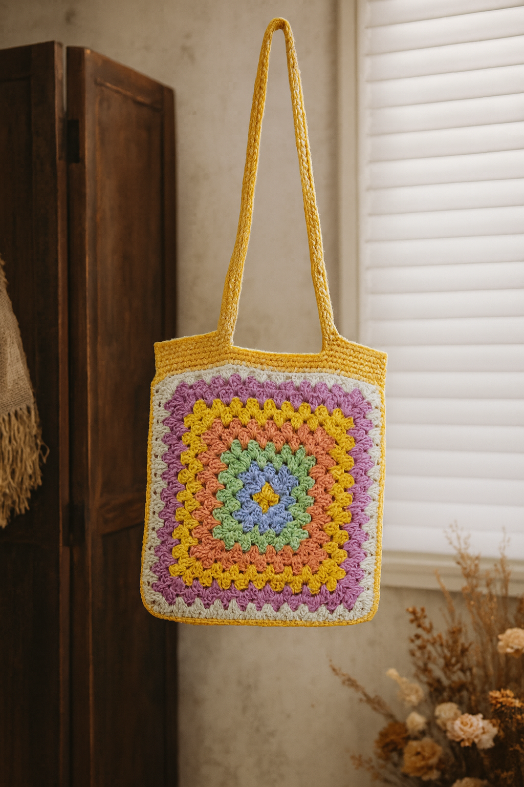 FLO's Retro Bloom Crochet Tote