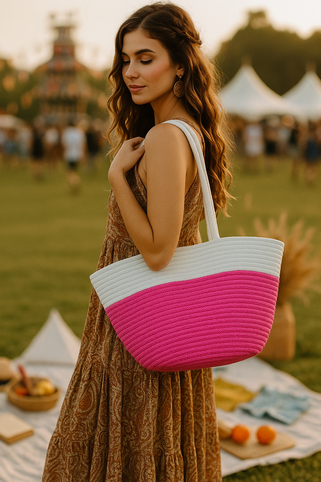 FLO's Sunset Glow Crochet Tote