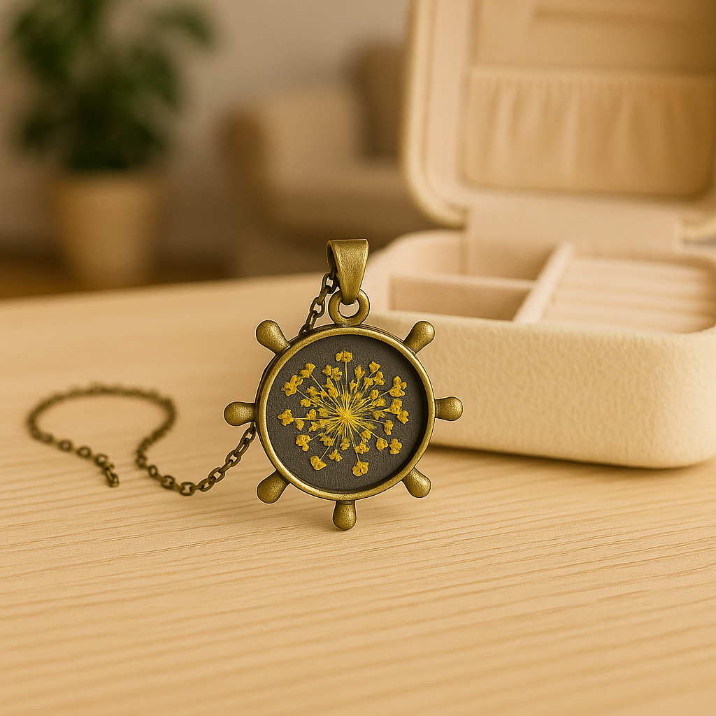 FLO's Saffron Stars Real Dried Flower Necklace