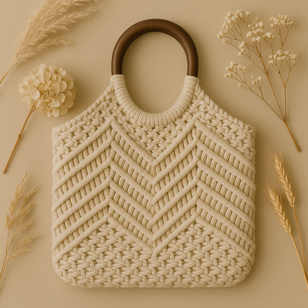 FLO's Ivory Luxe Crochet Tote