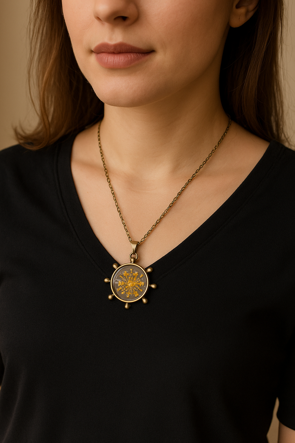FLO's Saffron Stars Real Dried Flower Necklace