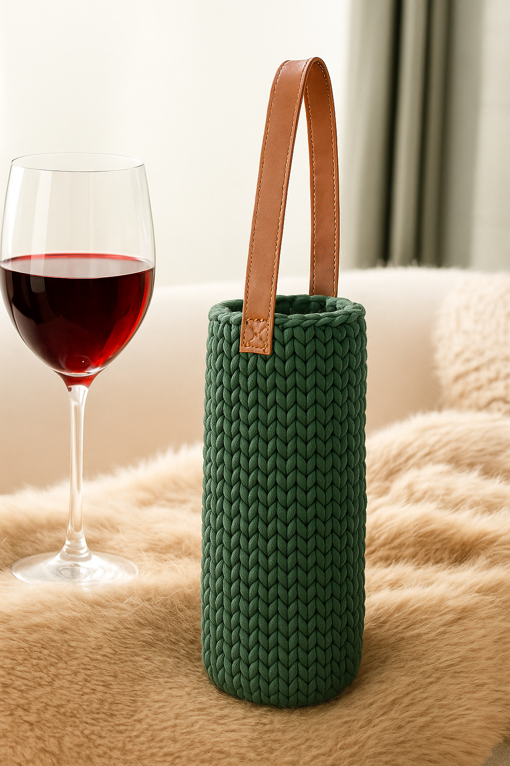 Vibrant Crochet Wine Tote