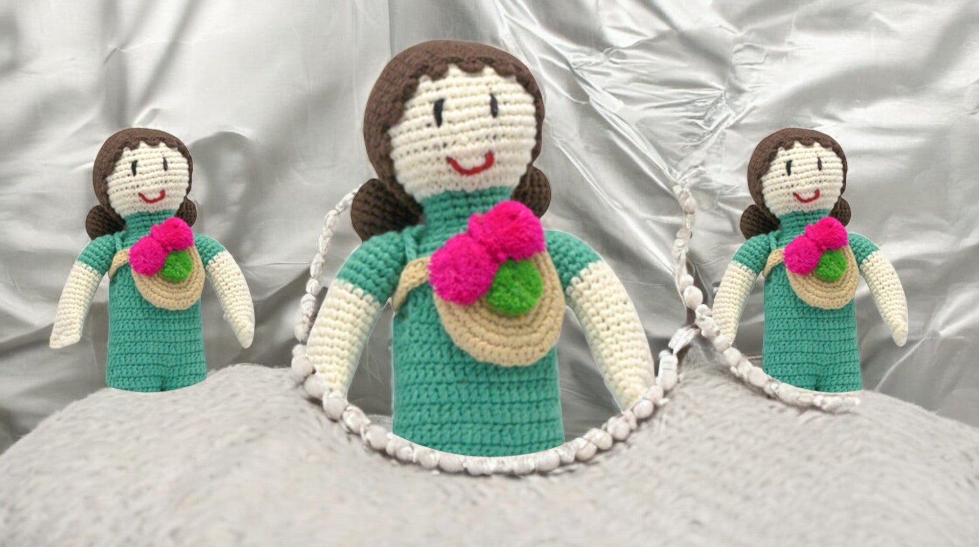 Farmhouse Charm – Girl in Overalls Crochet Toy