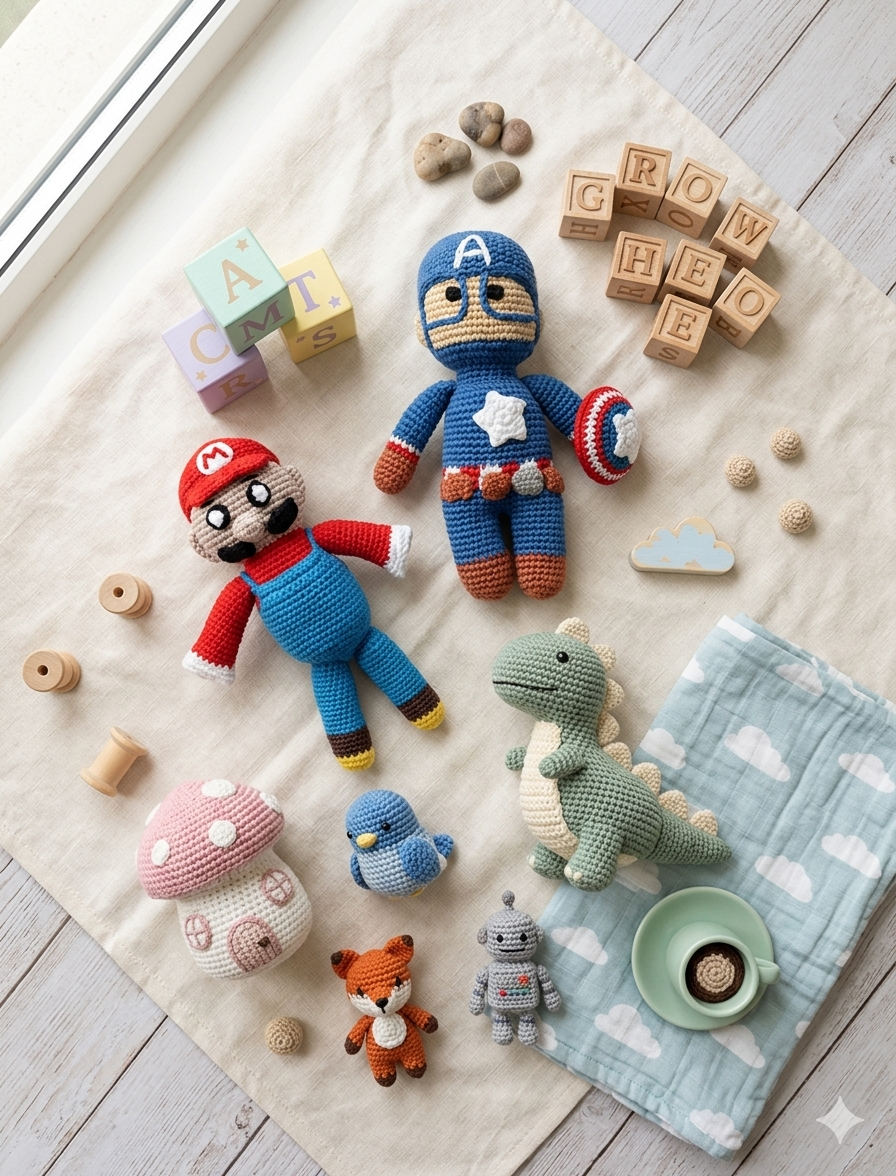 Handmade Captain Crochet Toy