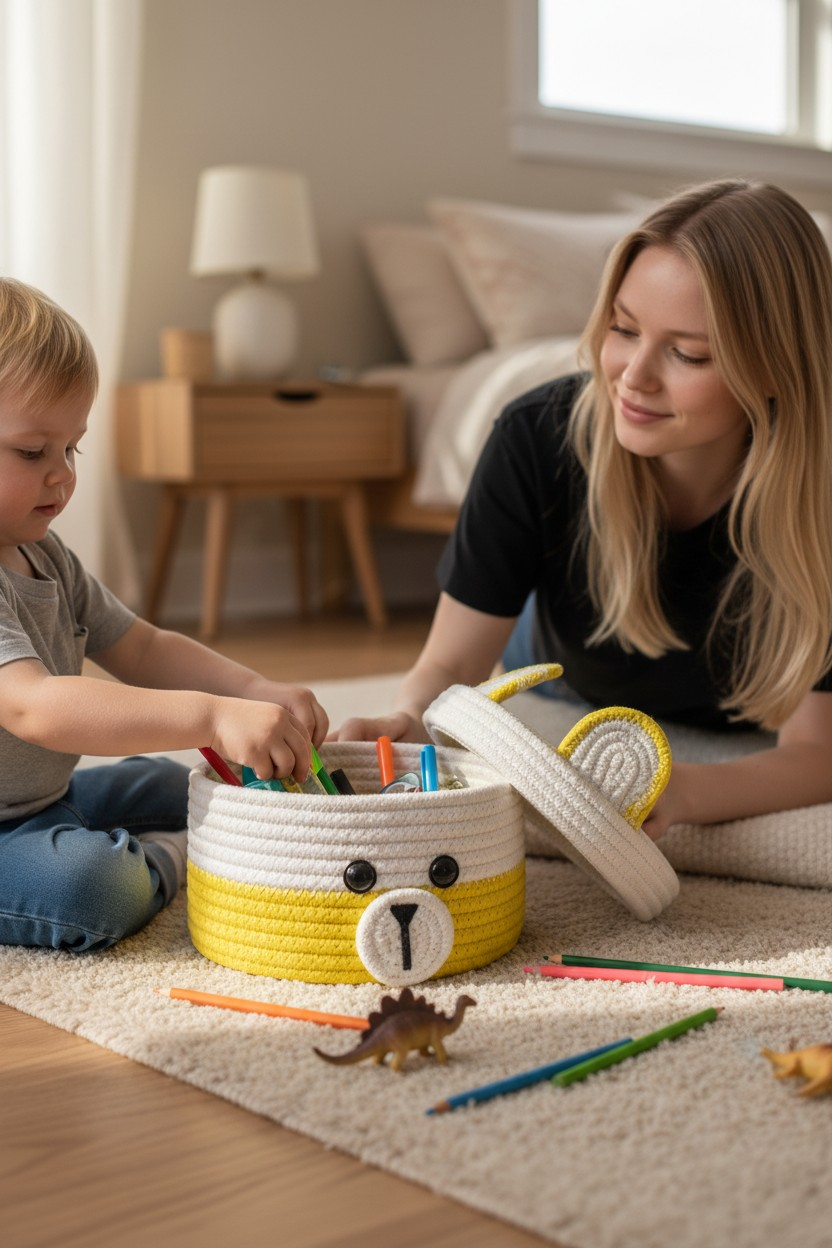 Bunny Face Crochet Storage Basket