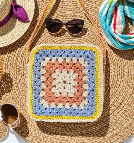 Sunrise Bloom Cotton Crochet Crossbody