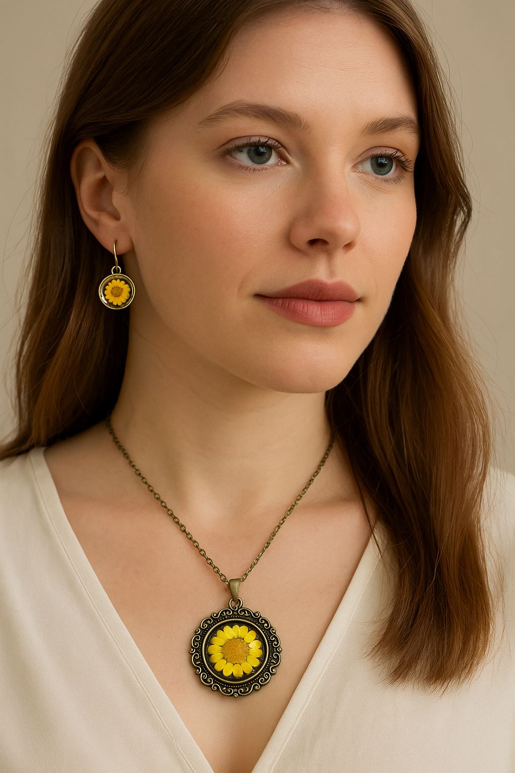 FLO's Runic Souvenir Real Dried Flower Necklace