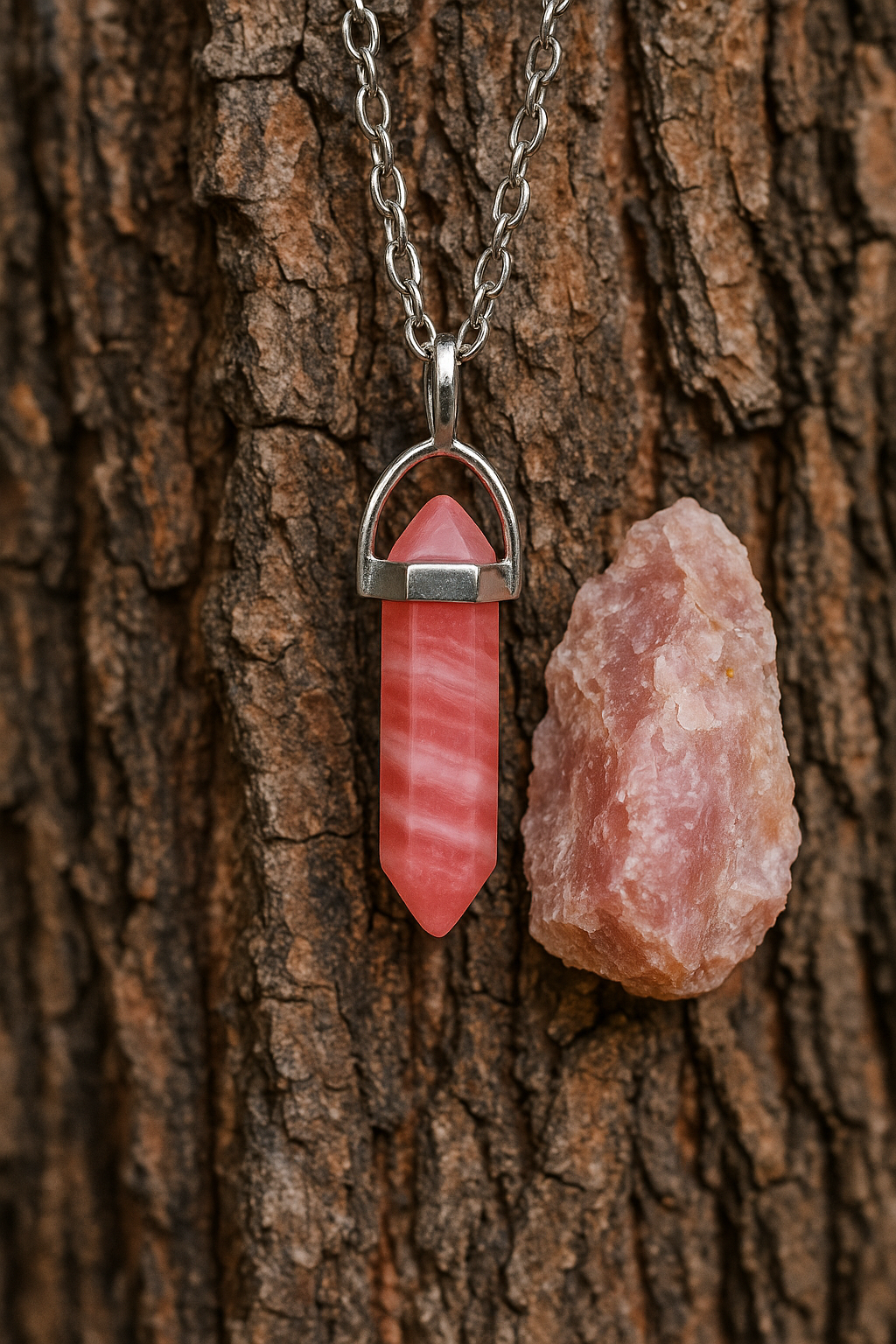 FLO's Rose Quartz “HeartGlow Prism Pendant”