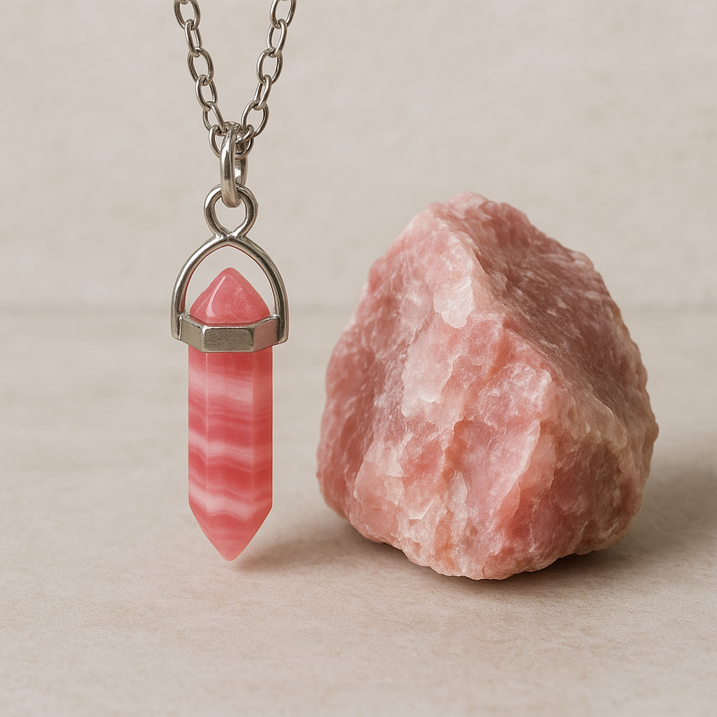 FLO's Rose Quartz “HeartGlow Prism Pendant”