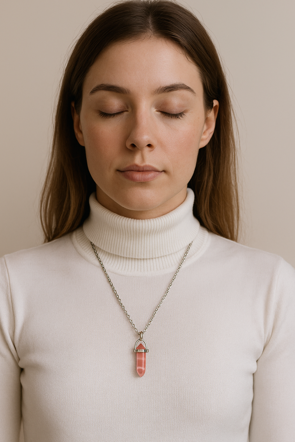 FLO's Rose Quartz “HeartGlow Prism Pendant”