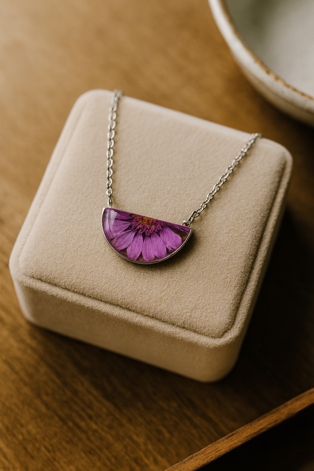 FLO's  Blushing Daisy Resin Pendant