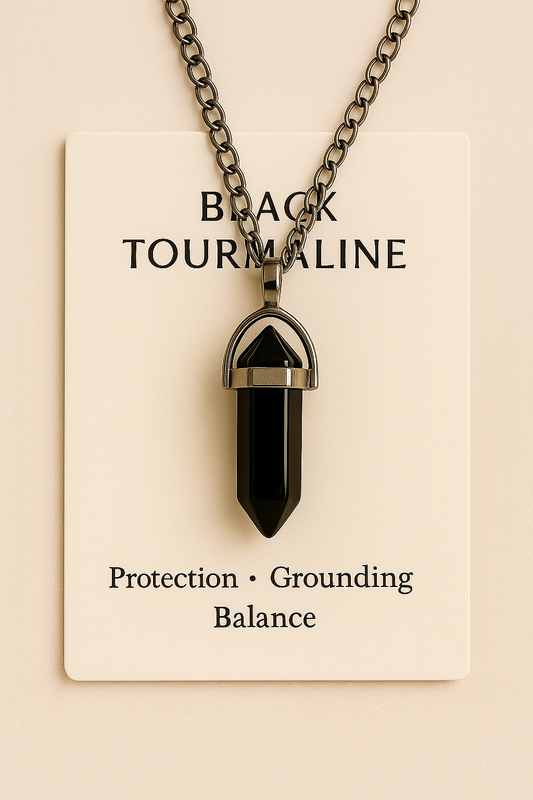 FLO's Black Tourmaline “Guardian Core” Hexa-Point Pendant