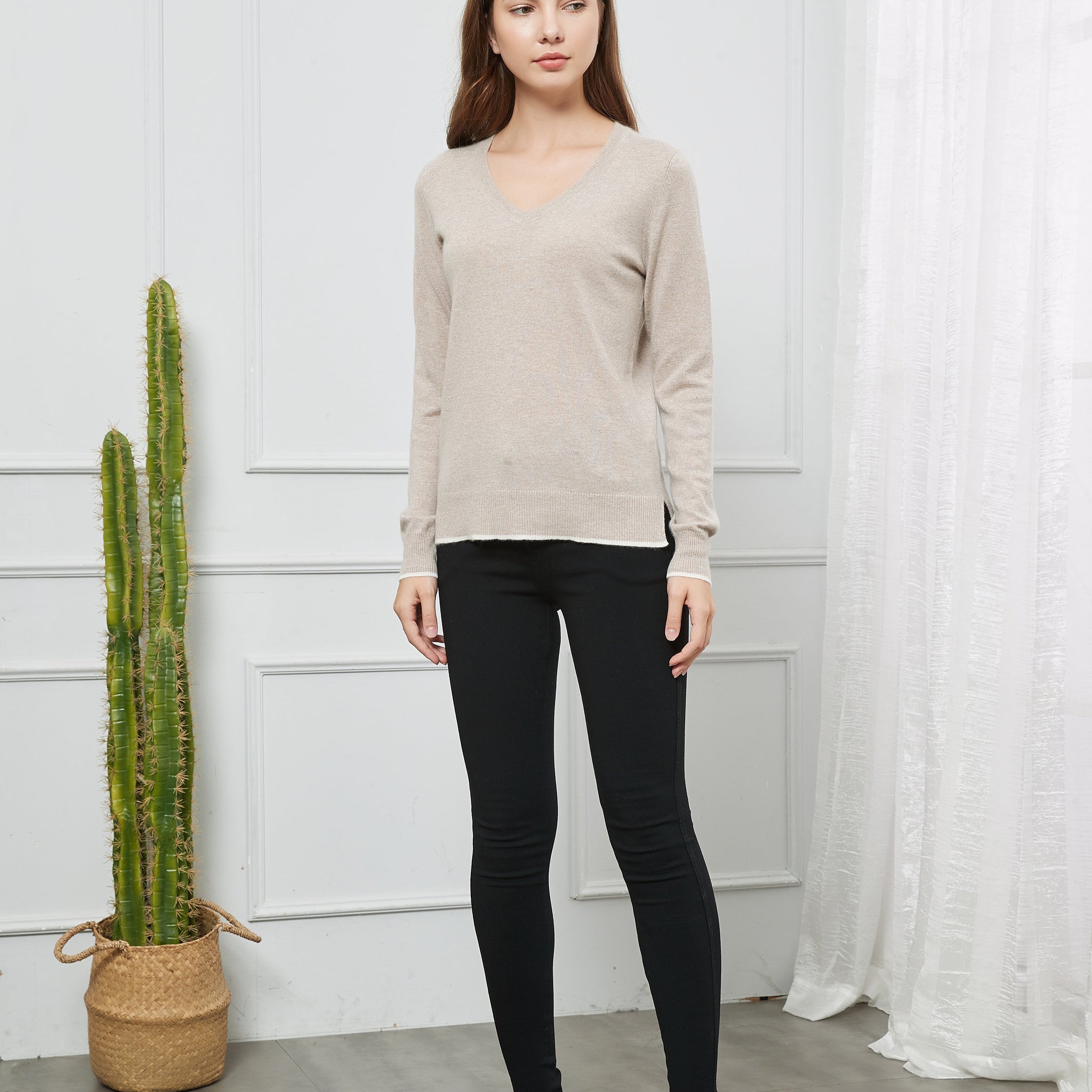 Women's Baby Cashmere V-Neck Sweater