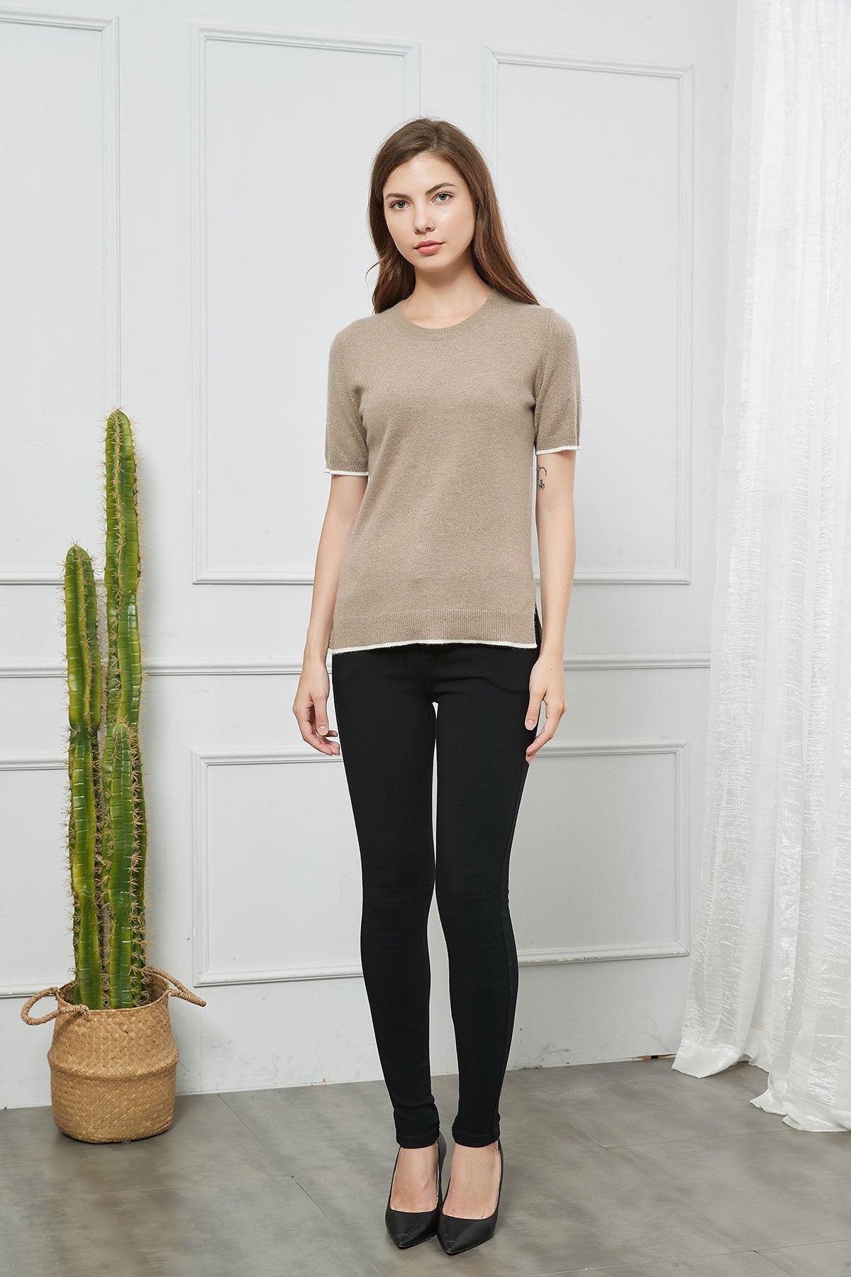 Women's Baby Cashmere CrewNeck Tee Sweater