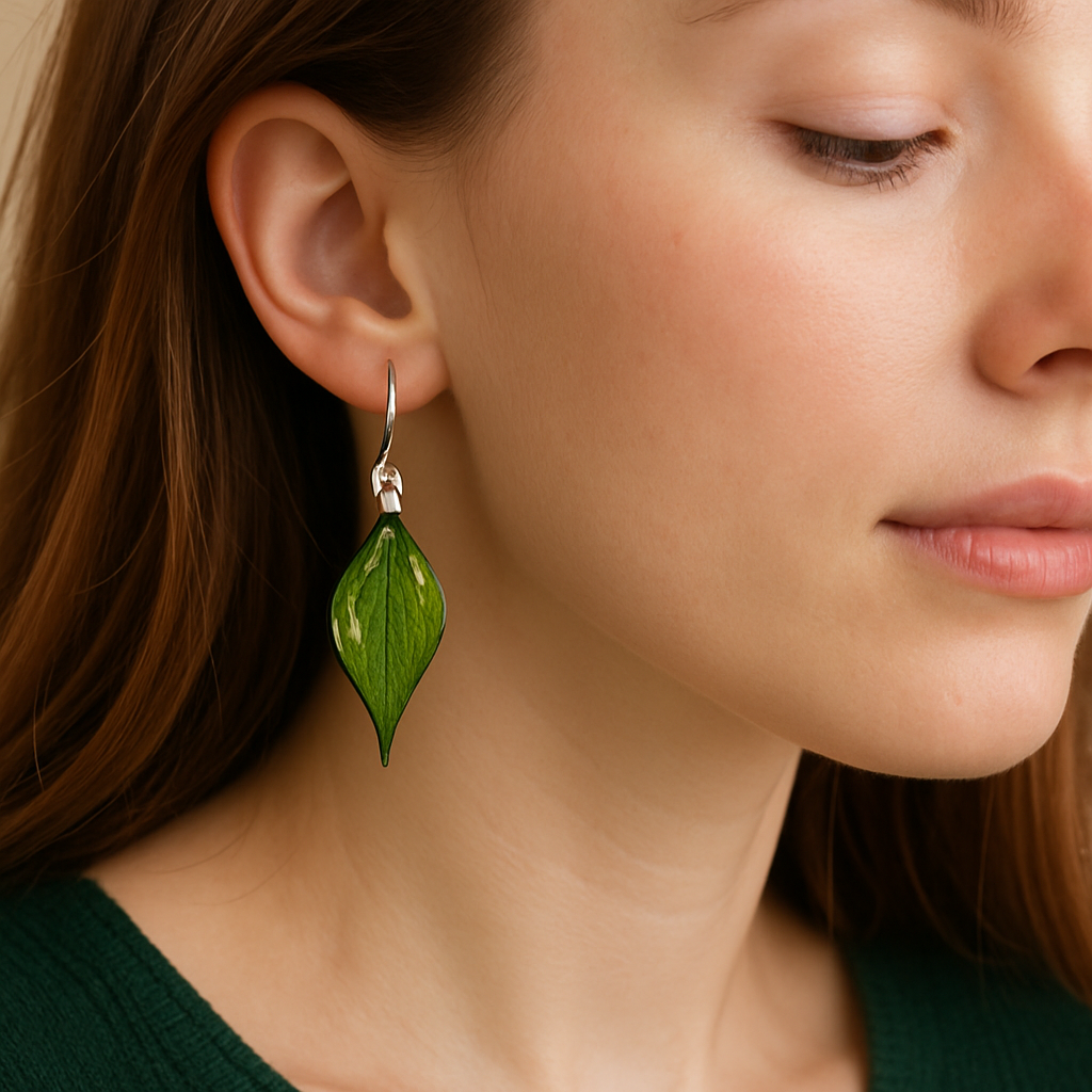 FLO's Evergreen Leaf Drop Earrings