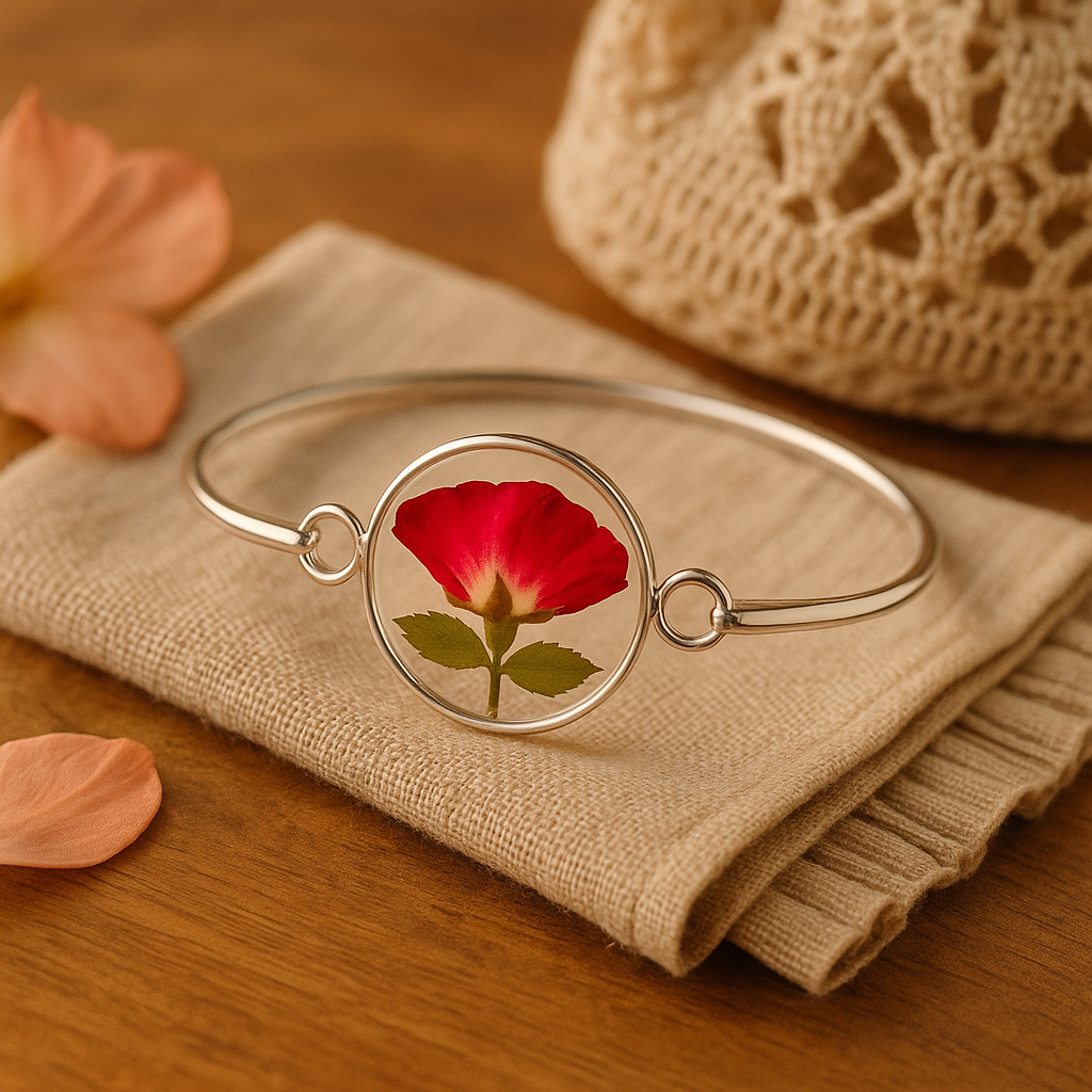 FLO's Graceful Rose Bangle Bracelet
