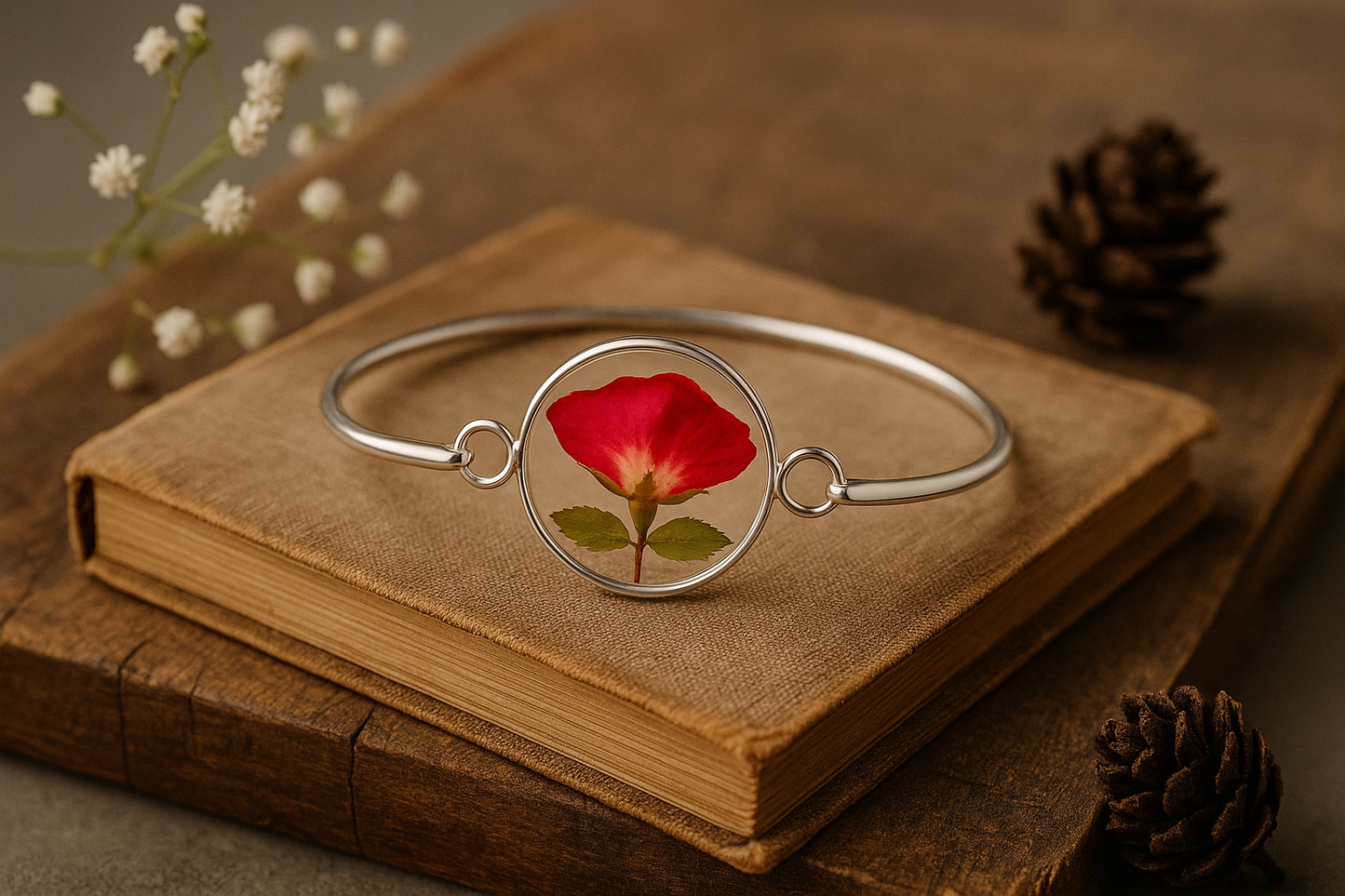 FLO's Graceful Rose Bangle Bracelet