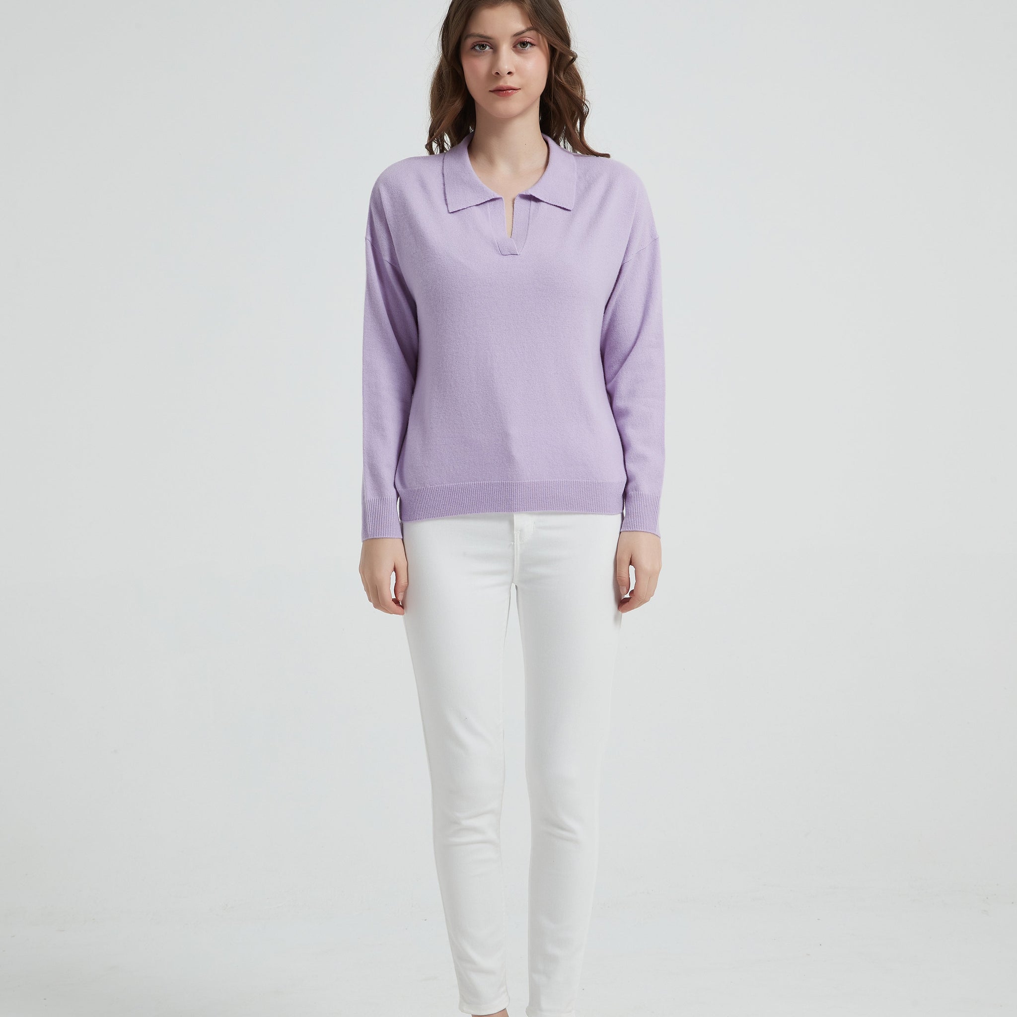 Women's Baby Cashmere Polo-Neck Sweater