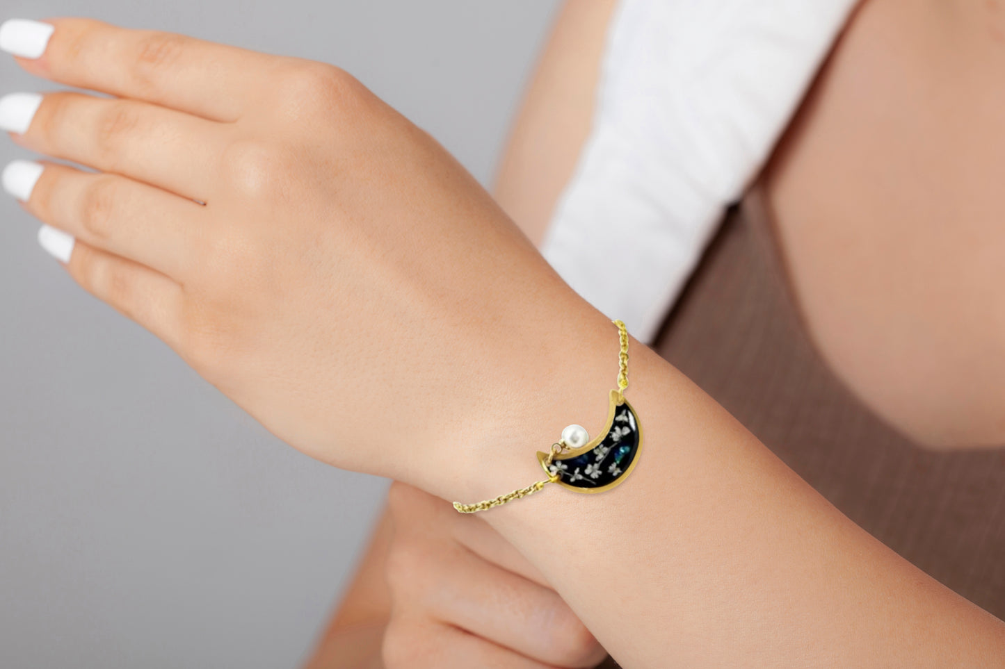FLO's Moonlit Charm Floral Bracelet