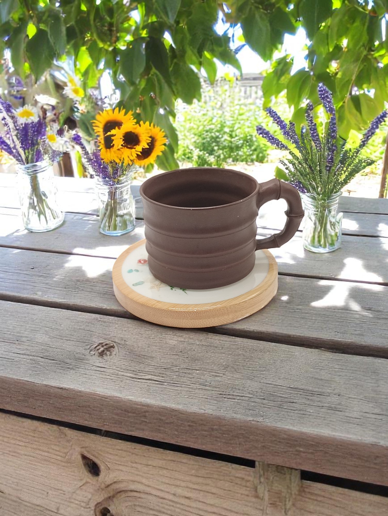 FLO's Blooming Grace Wooden Coaster Set