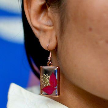 FLO's Luscious Bougainvillea Real Dried Flower Earrings