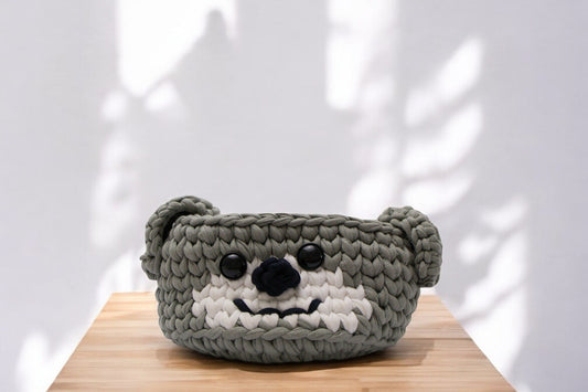 Cozy Bear Crochet Basket Set