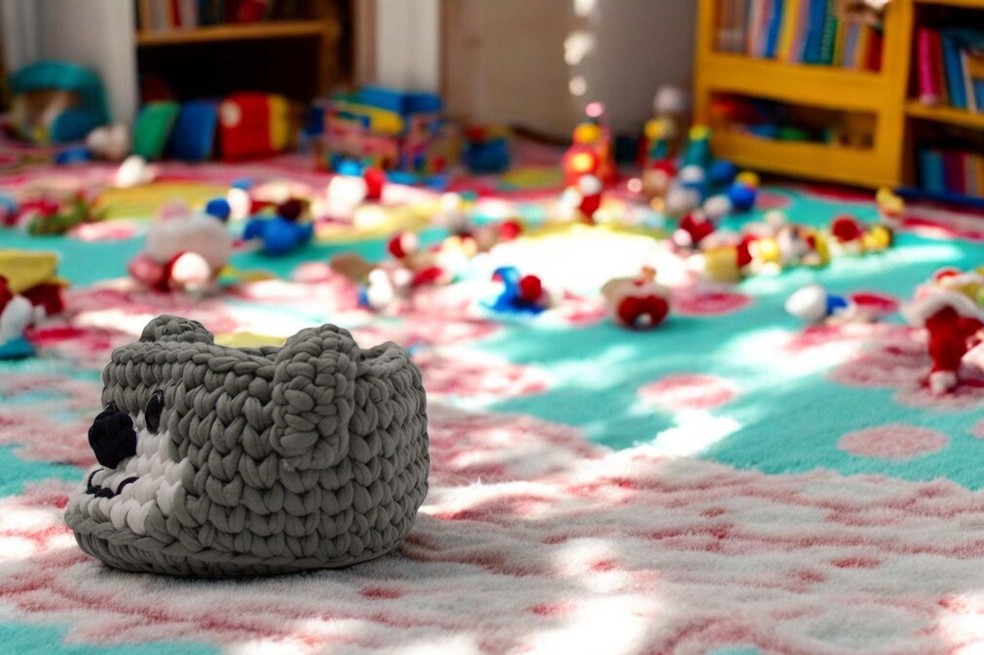 Cozy Bear Crochet Basket Set