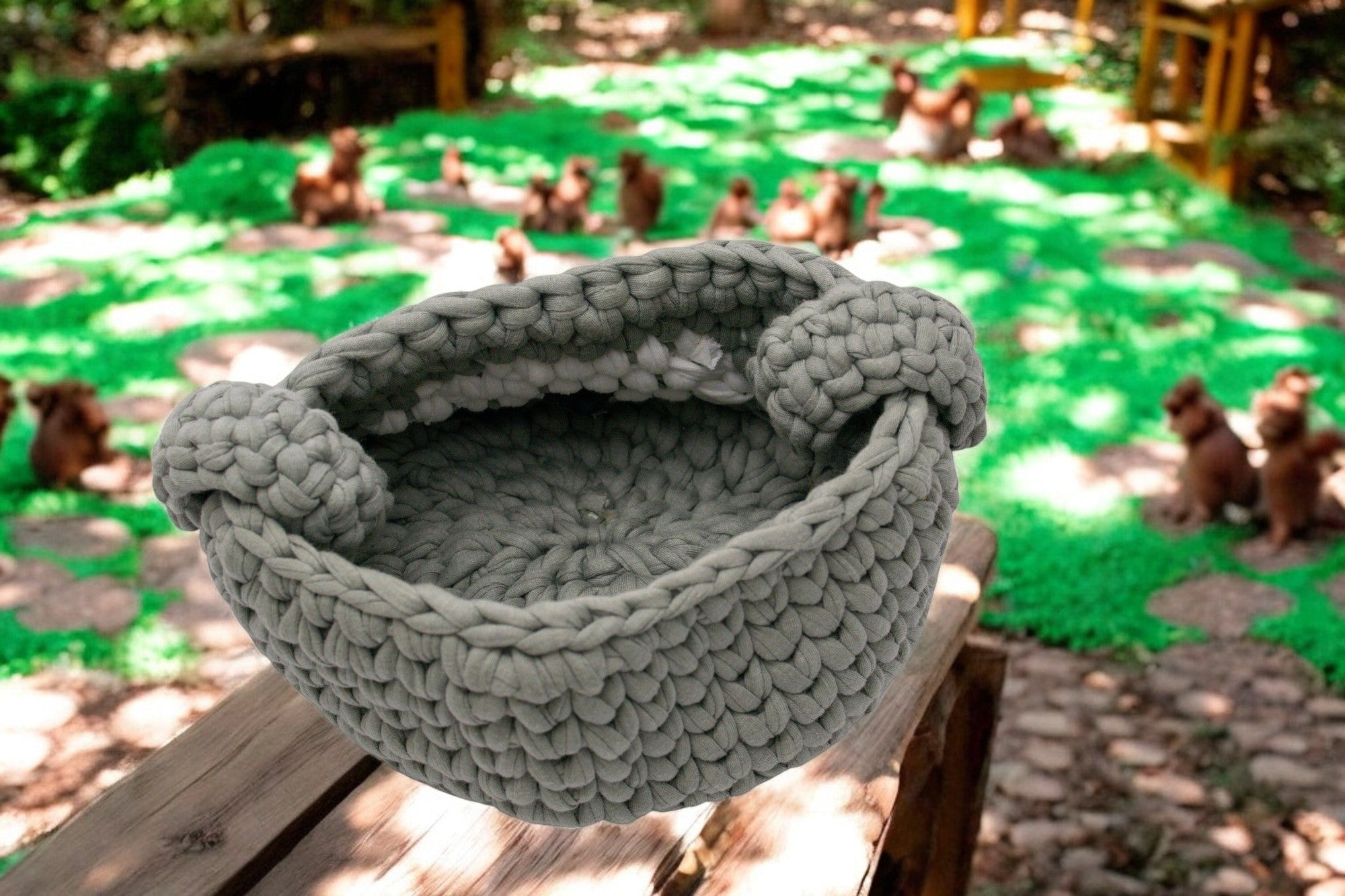 Cozy Bear Crochet Basket Set