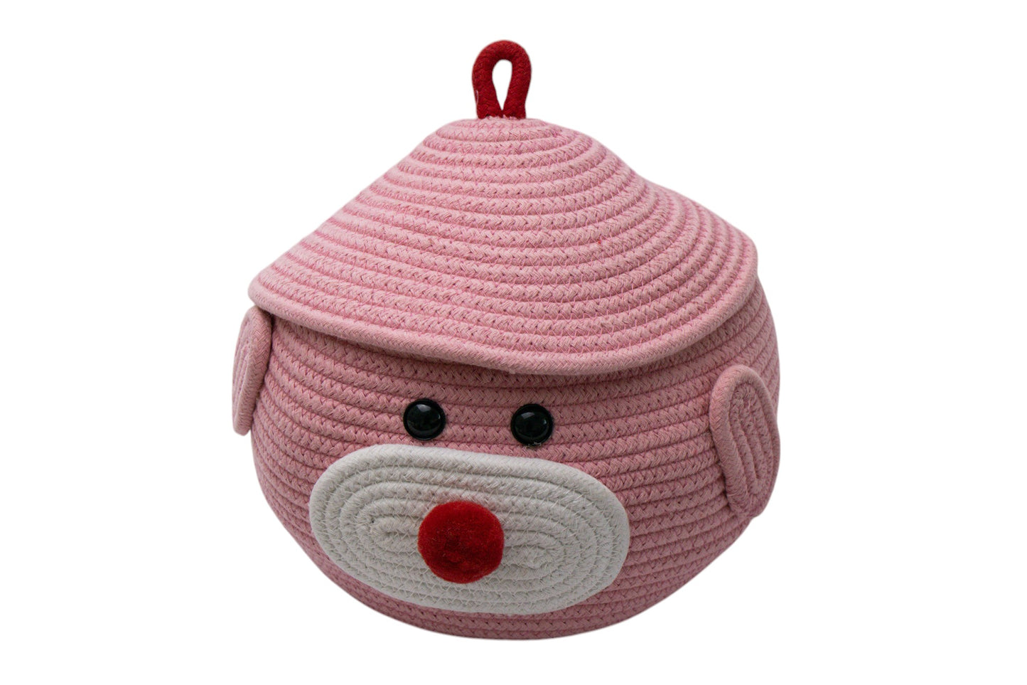 Adorable Pig-Themed Woven Storage Basket
