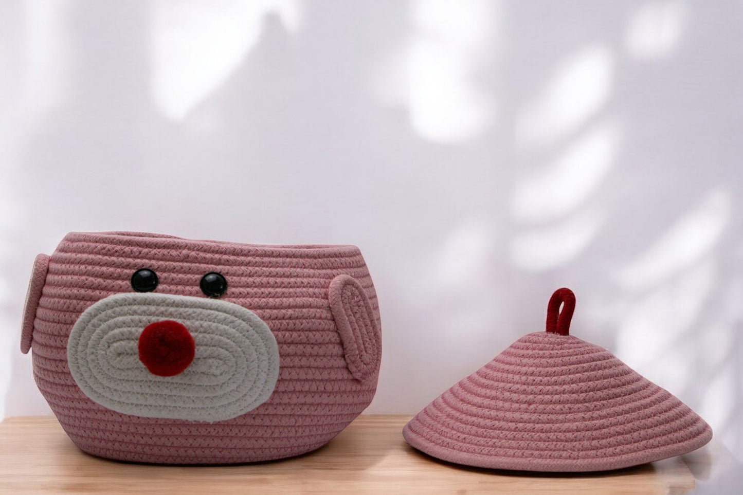 Adorable Pig-Themed Woven Storage Basket