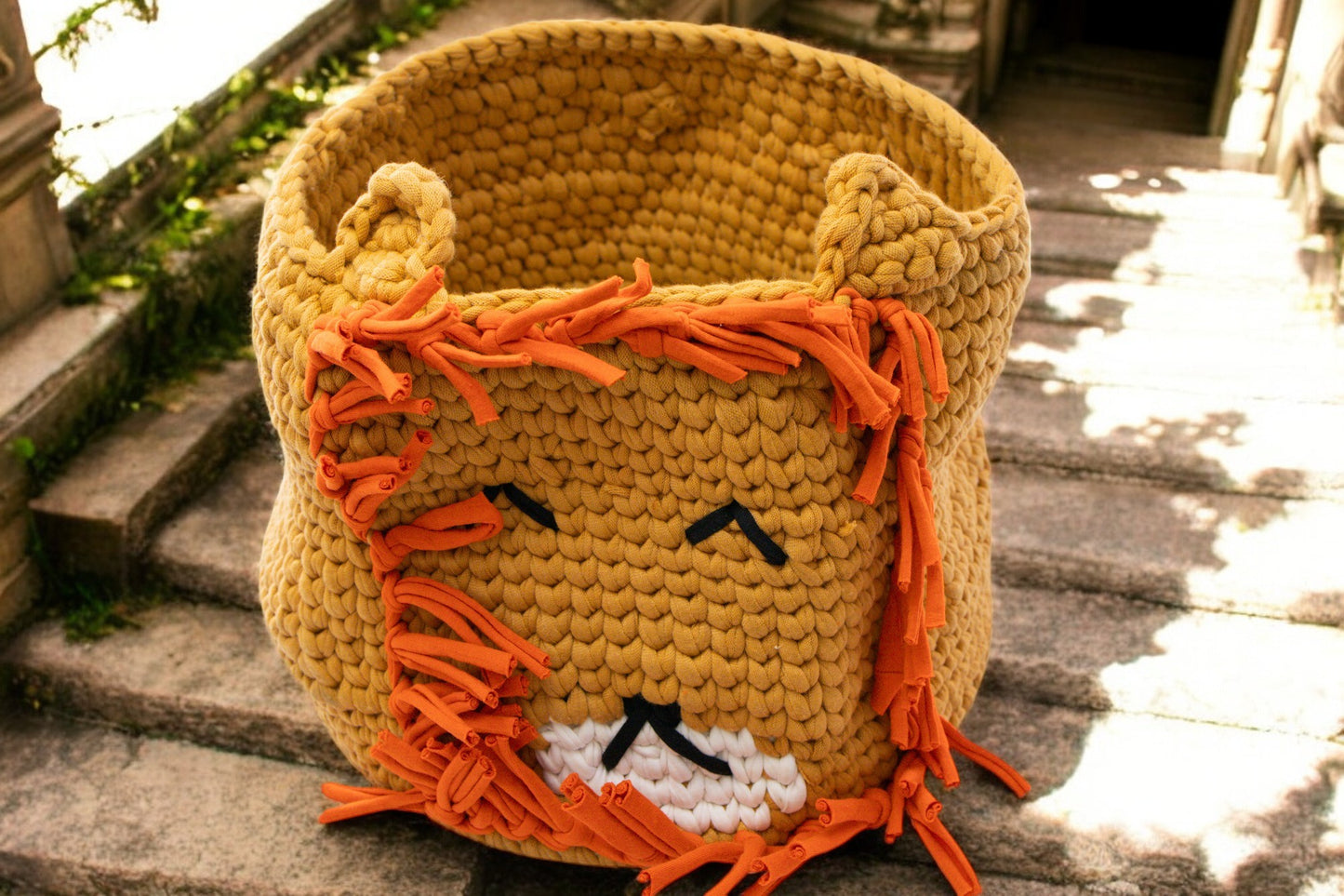 Lion Crochet Storage Basket