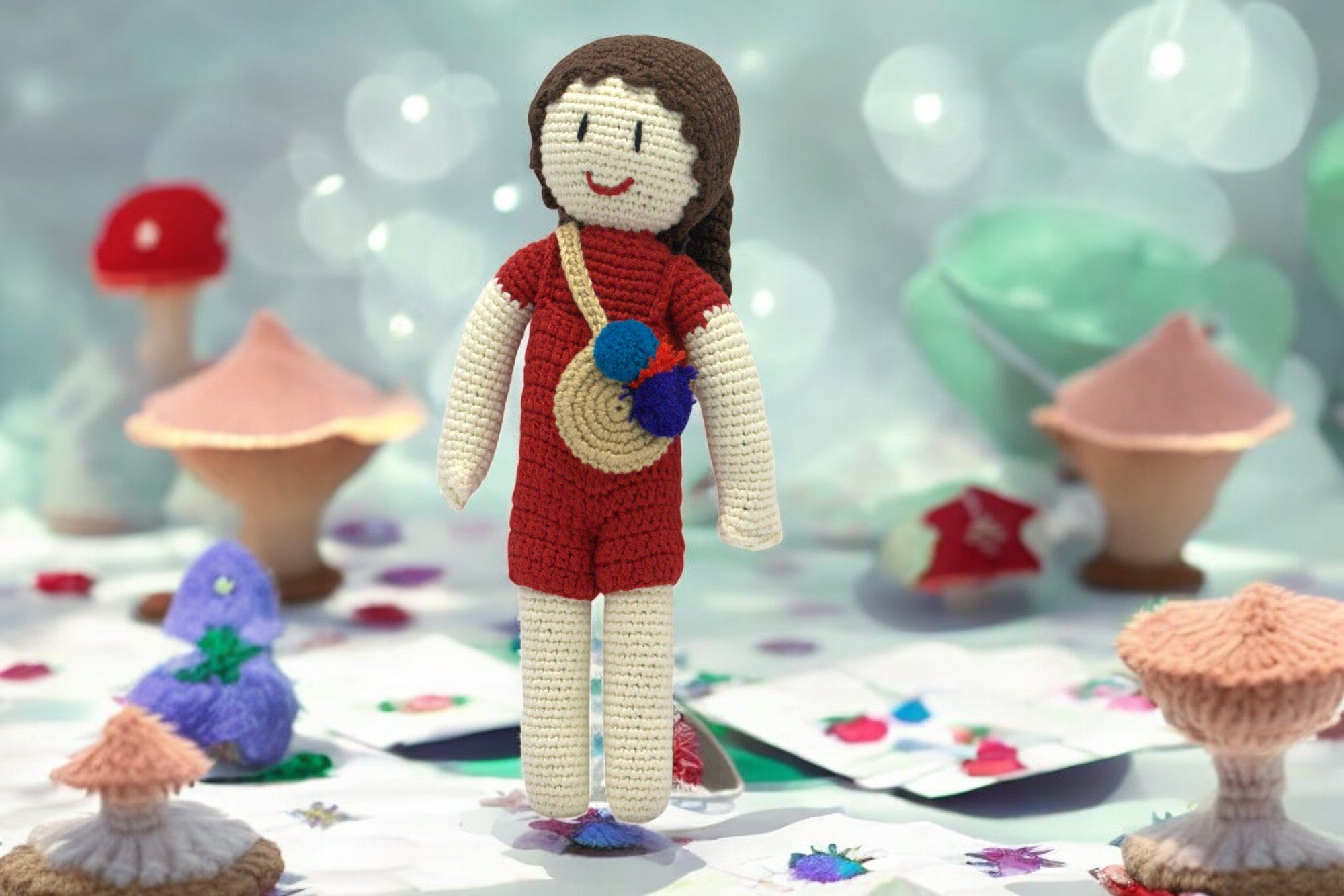 Spirited Companion – Lady in Red Crochet Toy
