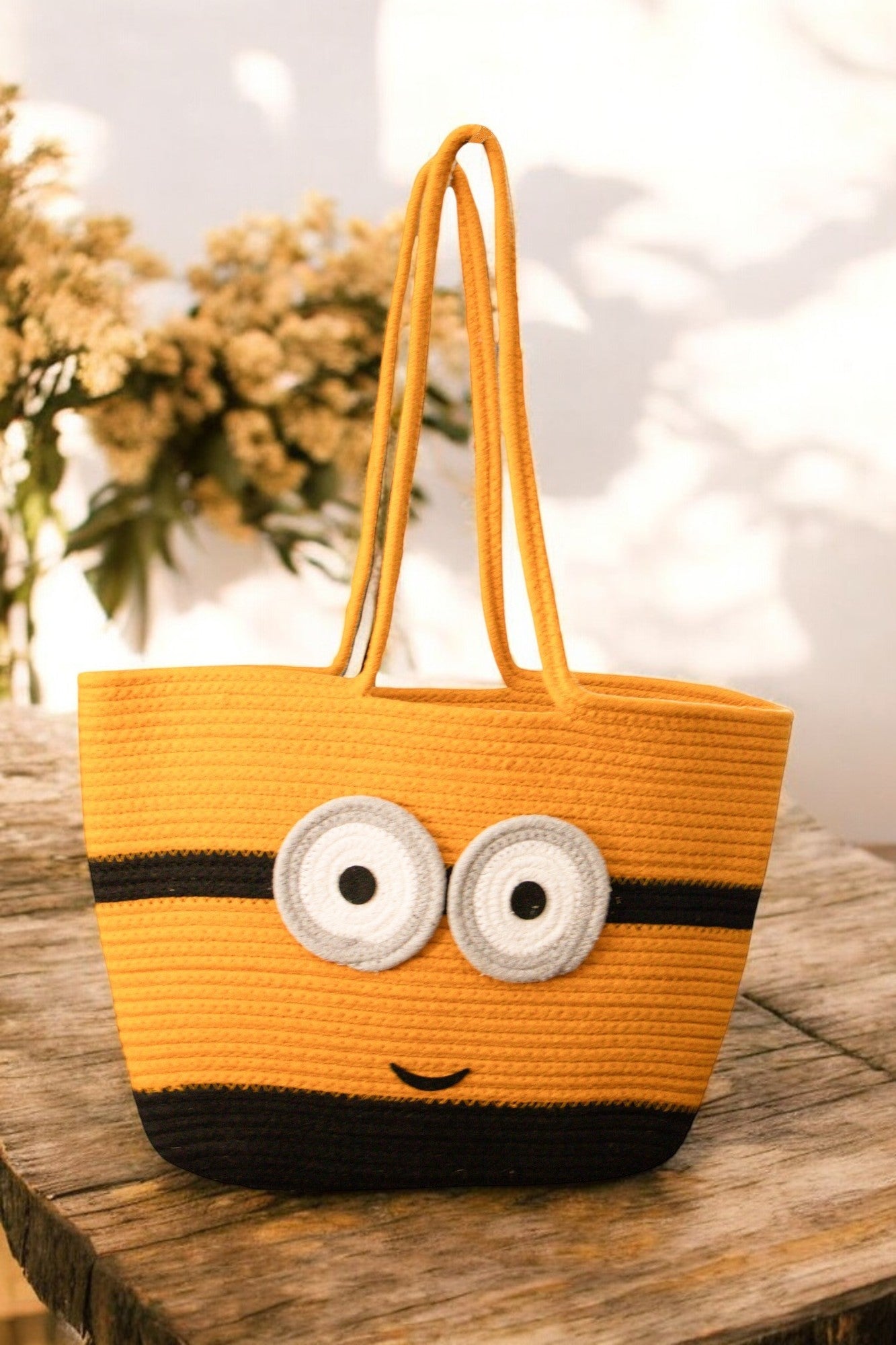 FLO's Playful Minion-Inspired Crochet Tote