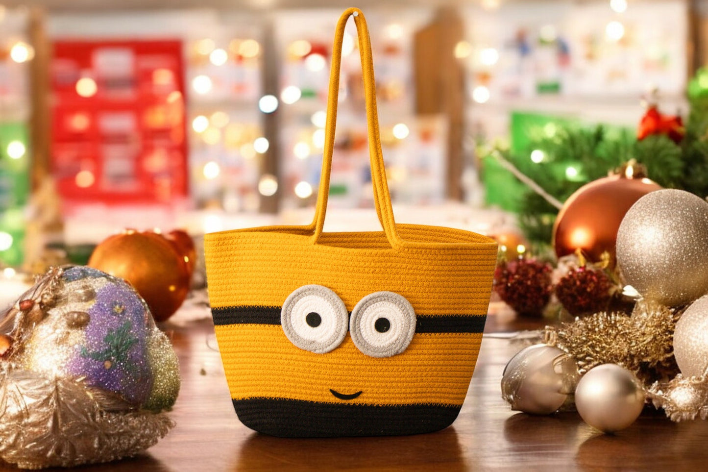 FLO's Playful Minion-Inspired Crochet Tote