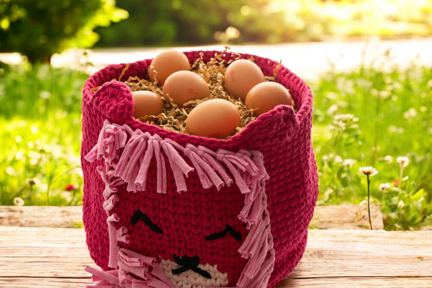 Lion Crochet Storage Basket