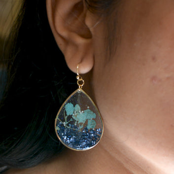 FLO's Ocean Sparkles Real Dried Flower Earrings