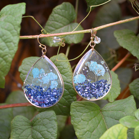 FLO's Ocean Sparkles Real Dried Flower Earrings