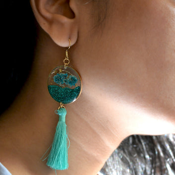 FLO's Oceanic Tassel Real Dried Flower Earrings