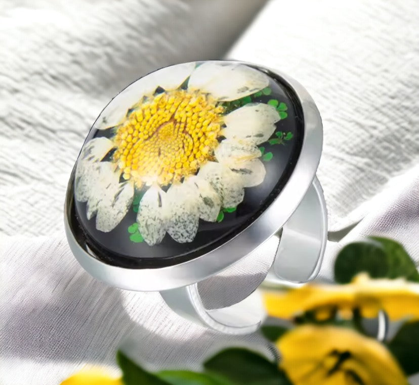 FLO's Camellias Floral Resin Ring