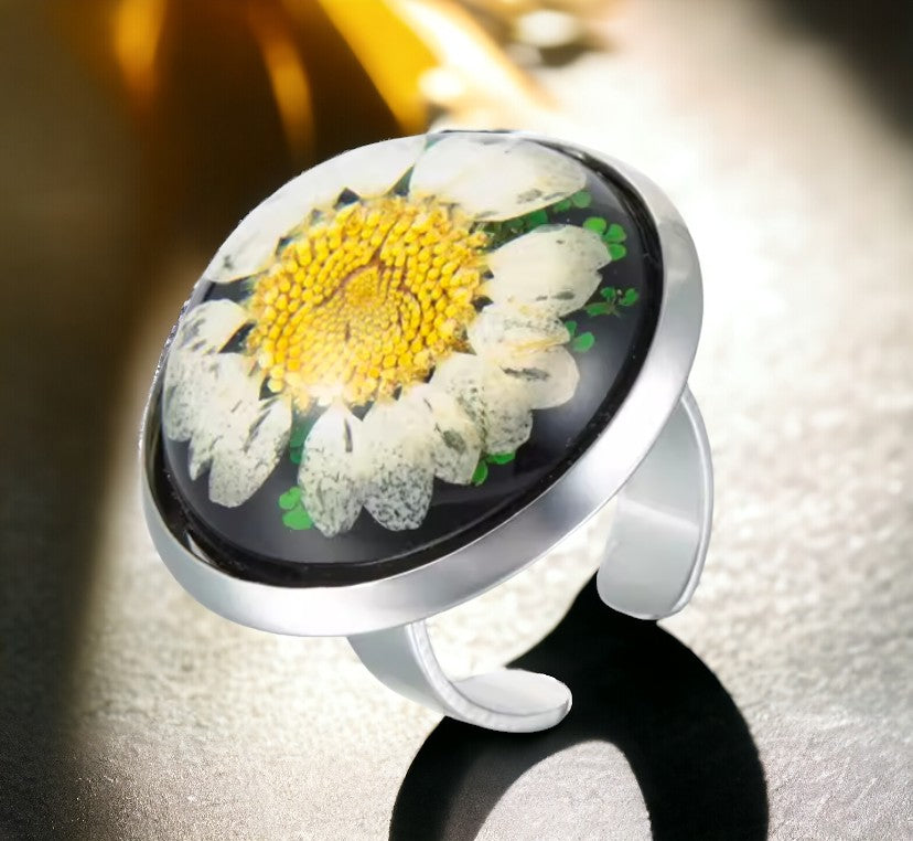 FLO's Camellias Floral Resin Ring