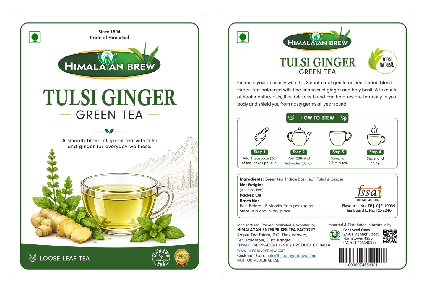 Tulsi Ginger Green Tea