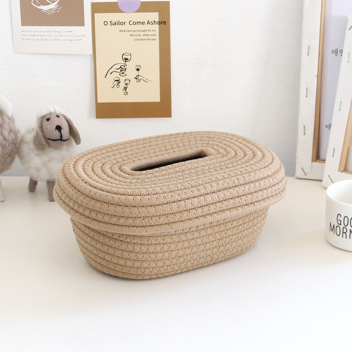 Minimalist Woven Storage Basket with Lid