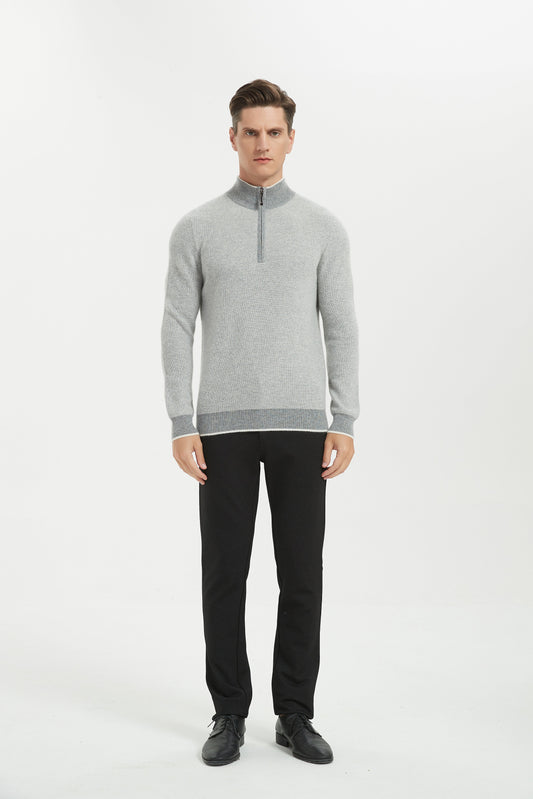 Men's Grade-A Cashmere Half-zip Sweater