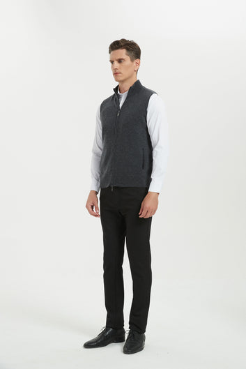 Men's Grade-A Cashmere Full-Zip Vest Sweater