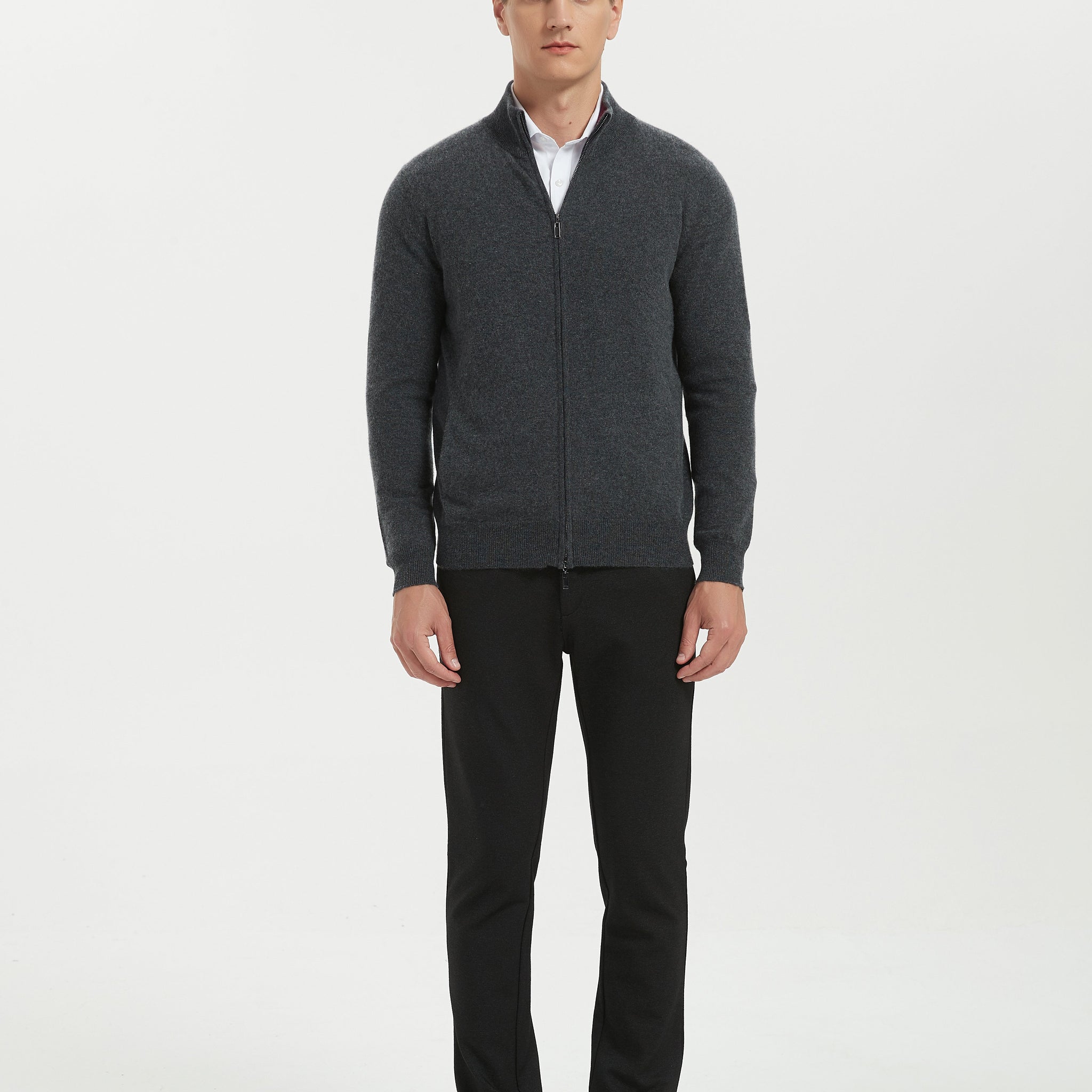 Men's Grade-A Cashmere Full-Zip Sweater