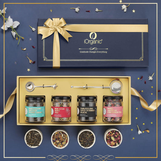 Alayam Tea Gift Box | 4 Wellness Teas | Premium Teaware