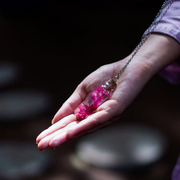 FLO's Bougainvillea Vial Real Dried Flower Necklace