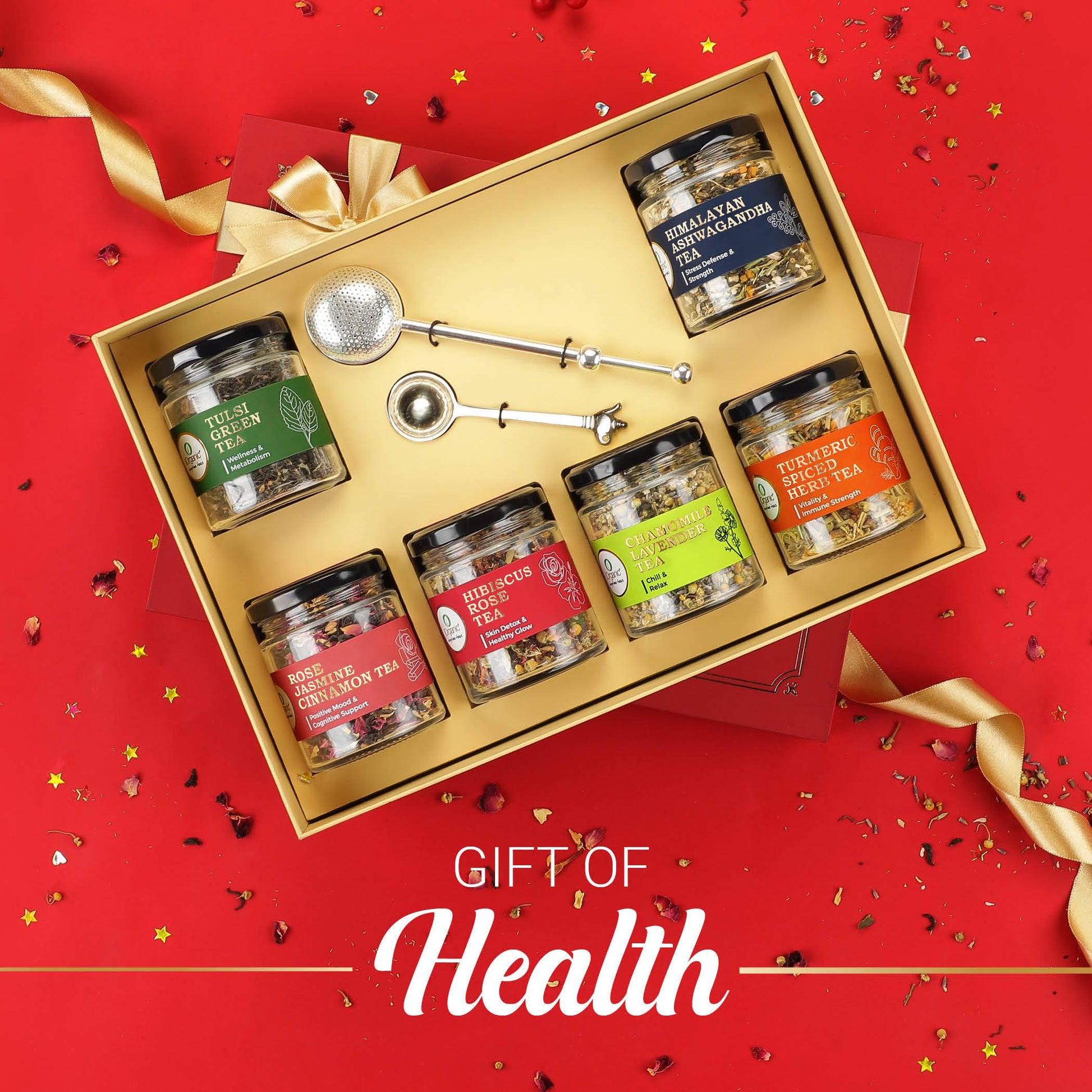 iorganic Celebri tea Ritual Box / Assortment of 8 Products / Organic Wellness Teas & Teaware, diwali gifting, festive gifting, wedding gifting, corporate gifting